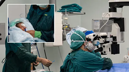 10 günlük bebek göz tansiyonu ameliyatıyla sağlığına kavuştu