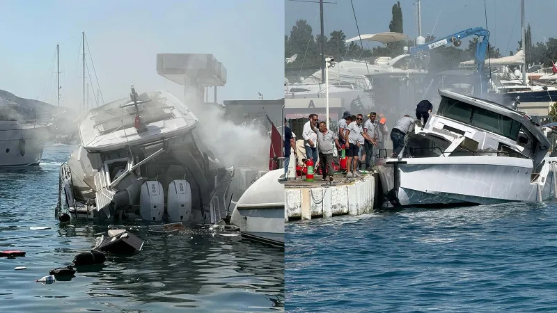 Bodrum'da teknede patlama! Yaralılar var