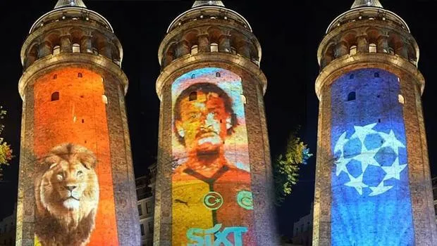 Galatasaray'dan Gece Yarısı Şov! Galata Kulesi Işıklarla Parıldadı!