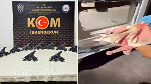 Her yerine silah saklanan araç polisin dikkatinden kaçamadı