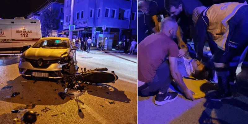 İnegöl'de Feci Kaza: Motosiklet Sürücüsü Ölümle Mi Burun Buruna?