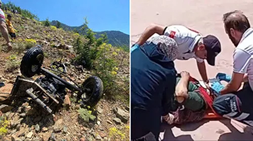 Kayseri'de Traktör Uçuruma Yuvarlandı! 2 Ağır Yaralı
