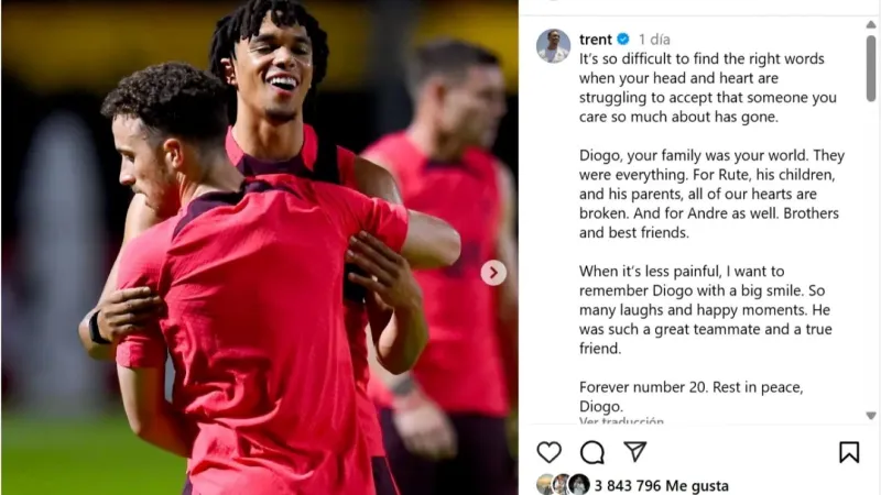 Trent Alexander-Arnold’dan Diogo Jota’ya yürek burkan veda mesajı